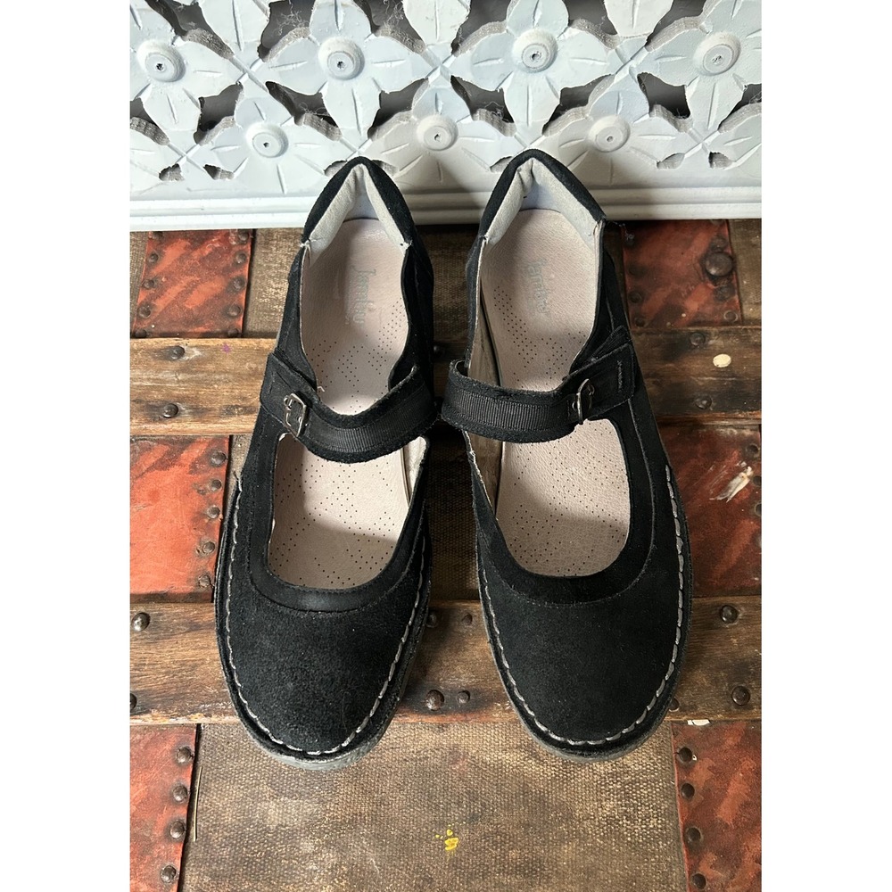 Jambu Sloane Black Suede Mary Jane Flats All Terra Comfort Shoes Size 9M